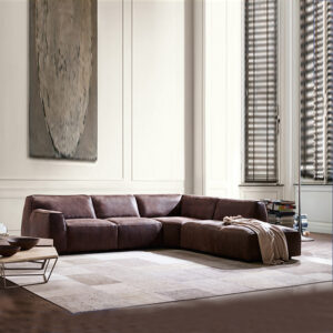 義大利Forma L型牛皮沙發│NATUZZI